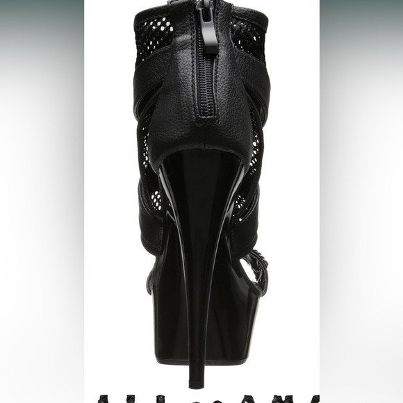 Ellie Shoes - Black strappy mesh stilettos - pole dancing shoes - size 9 - Picture 4 of 4